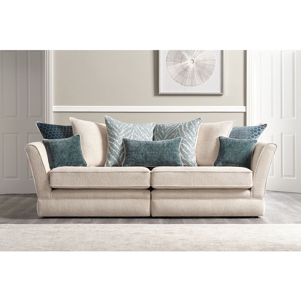 Carrington 4 Seater Pillow Back Sofa in Ava Collection Natural Fabric 2