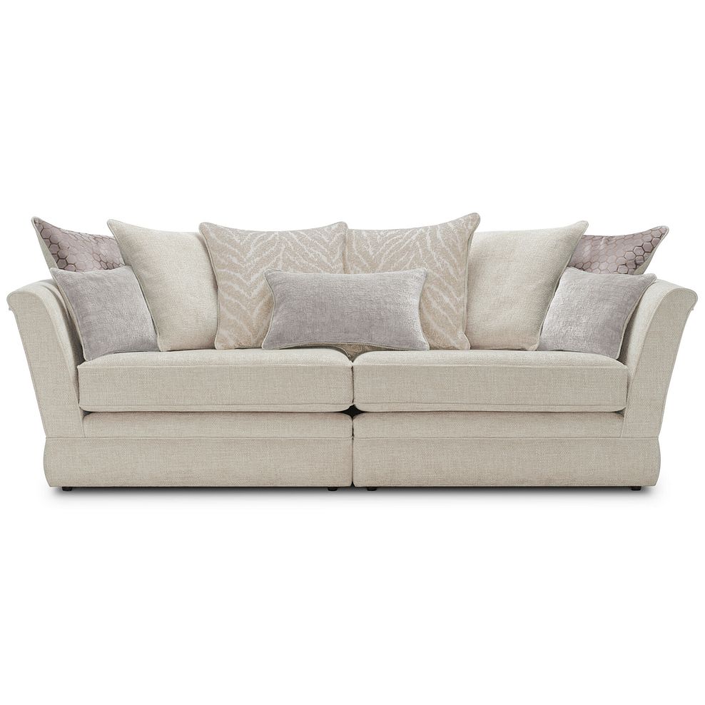 Carrington 4 Seater Pillow Back Sofa in Ava Collection Natural with Stone Scatters 2