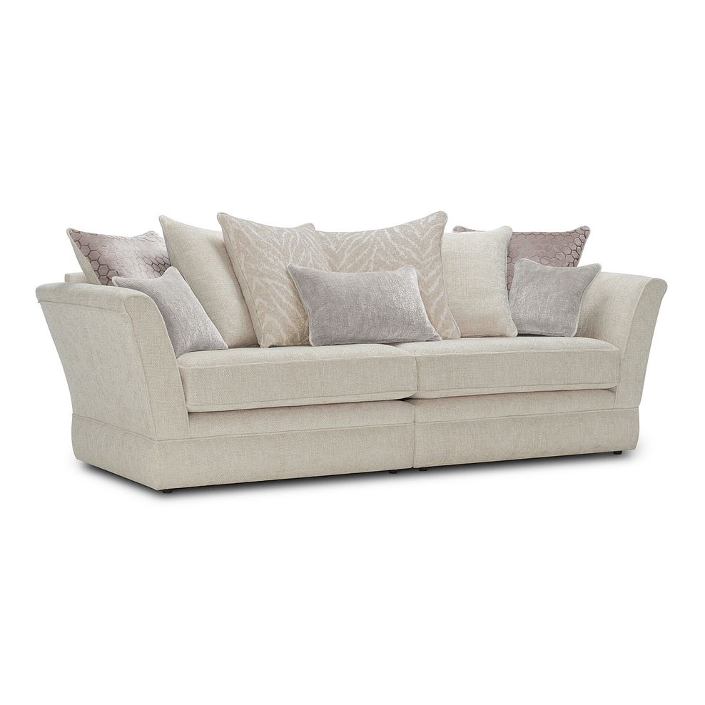 Carrington 4 Seater Pillow Back Sofa in Ava Collection Natural with Stone Scatters 1