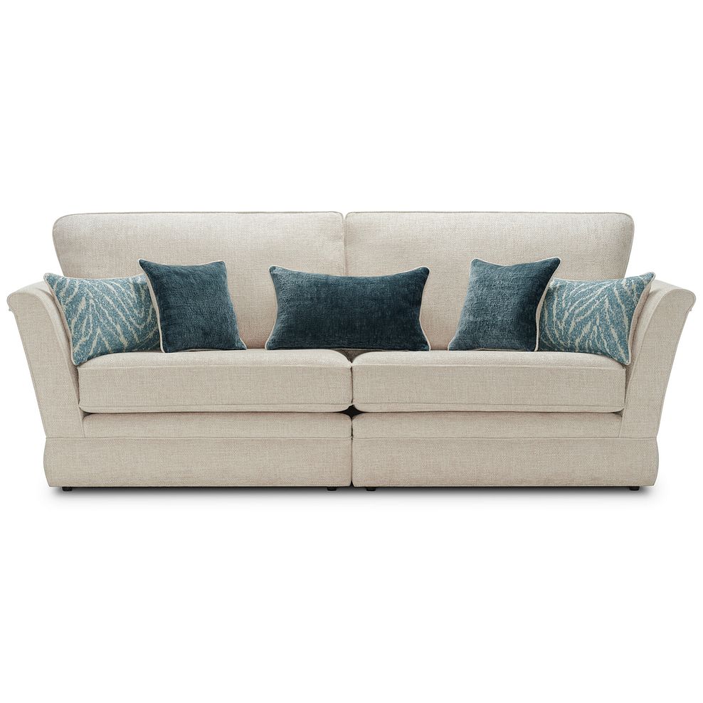 Carrington 4 Seater High Back Sofa in Ava Collection Natural Fabric 4