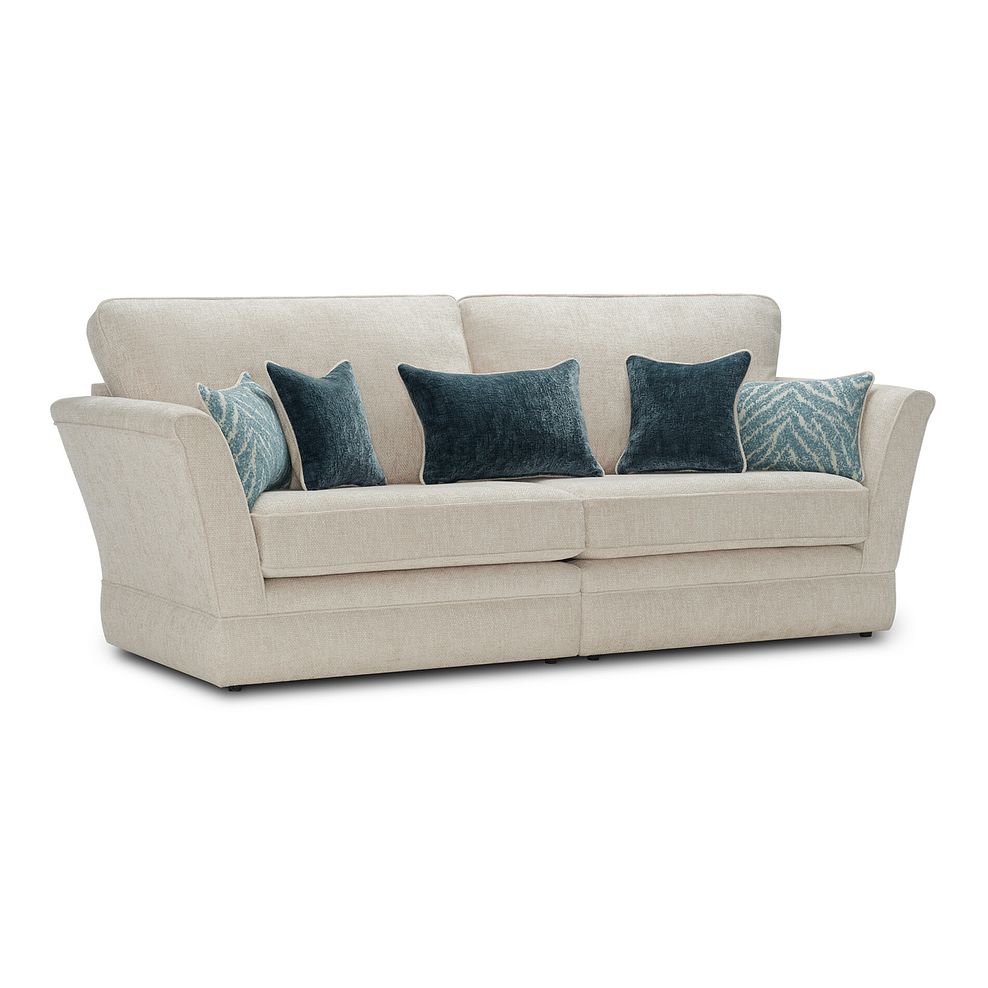 Carrington 4 Seater High Back Sofa in Ava Collection Natural Fabric 3