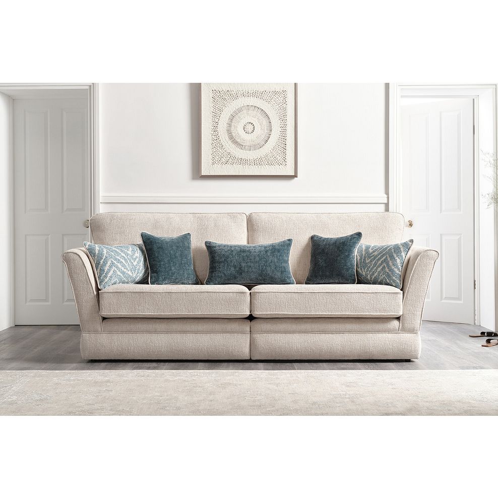 Carrington 4 Seater High Back Sofa in Ava Collection Natural Fabric 2