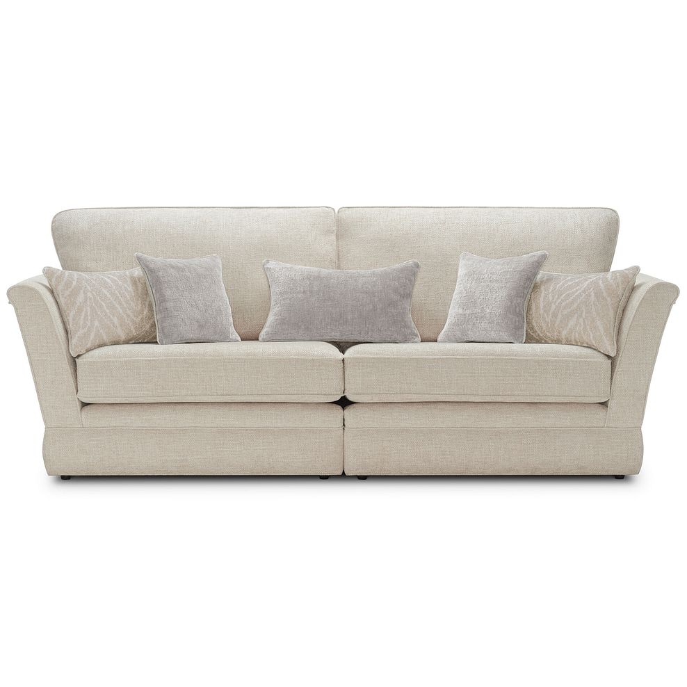 Carrington 4 Seater High Back Sofa in Ava Collection Natural with Stone Scatters 2