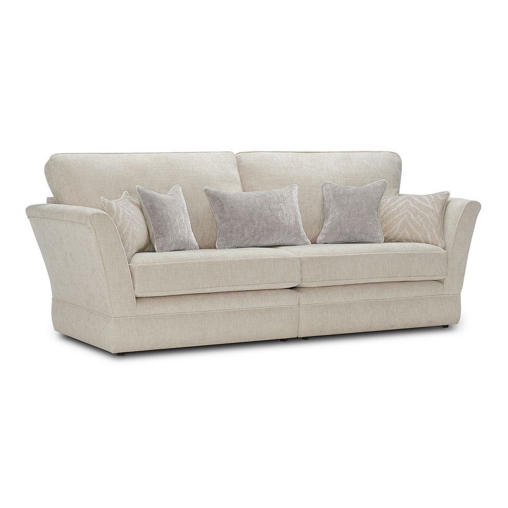 Carrington 4 Seater High Back Sofa in Ava Collection Natural with Stone Scatters 1