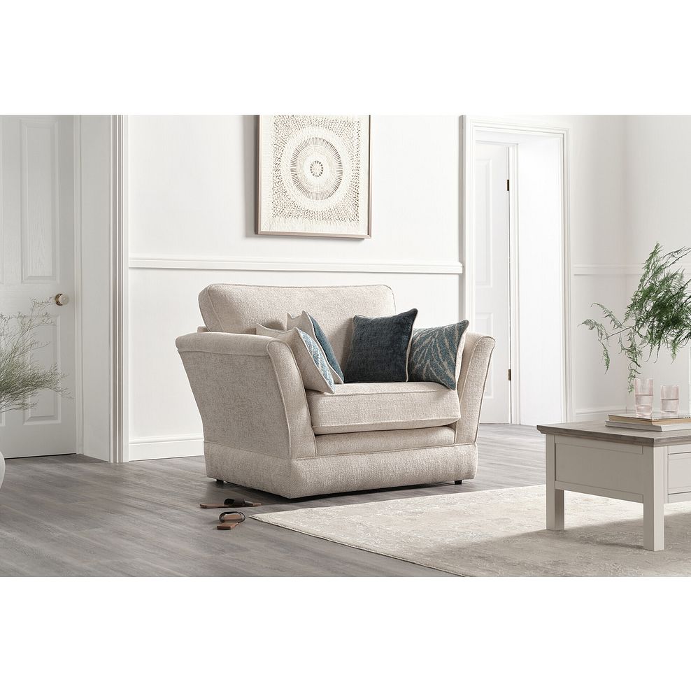 Carrington Loveseat in Ava Collection Natural Fabric 1