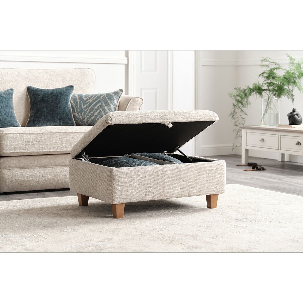Carrington Storage Footstool in Ava Collection Natural Fabric Thumbnail 2