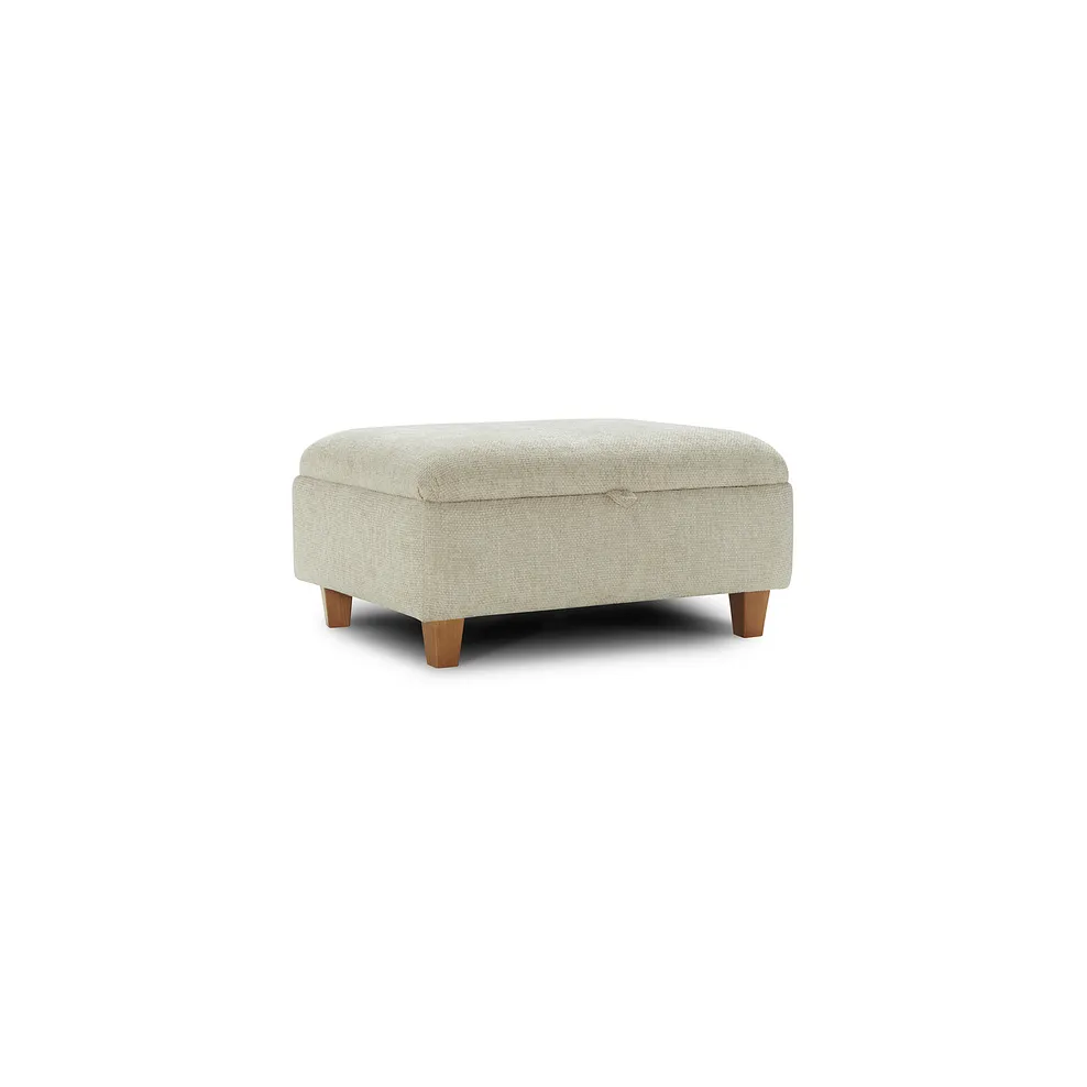 Carrington Storage Footstool in Ava Collection Natural Fabric
