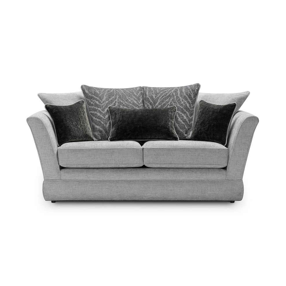 Carrington 2 Seater Pillow Back Sofa in Ava Collection Silver Fabric 2