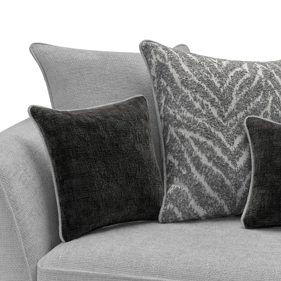 Carrington 2 Seater Pillow Back Sofa in Ava Collection Silver Fabric 7