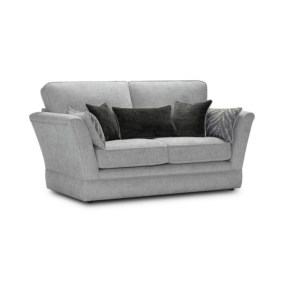 Carrington 2 Seater High Back Sofa in Ava Collection Silver Fabric 1