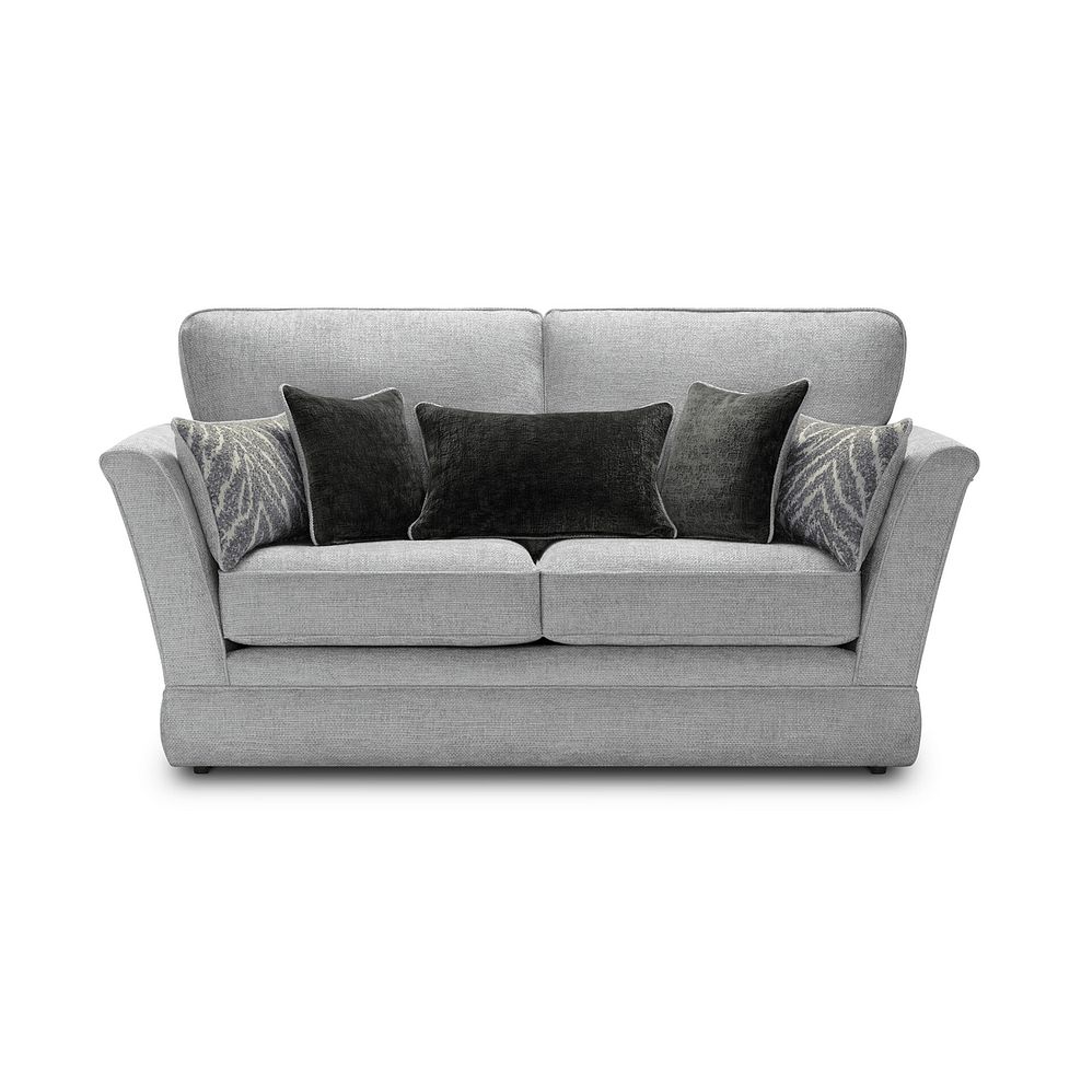 Carrington 2 Seater High Back Sofa in Ava Collection Silver Fabric 2