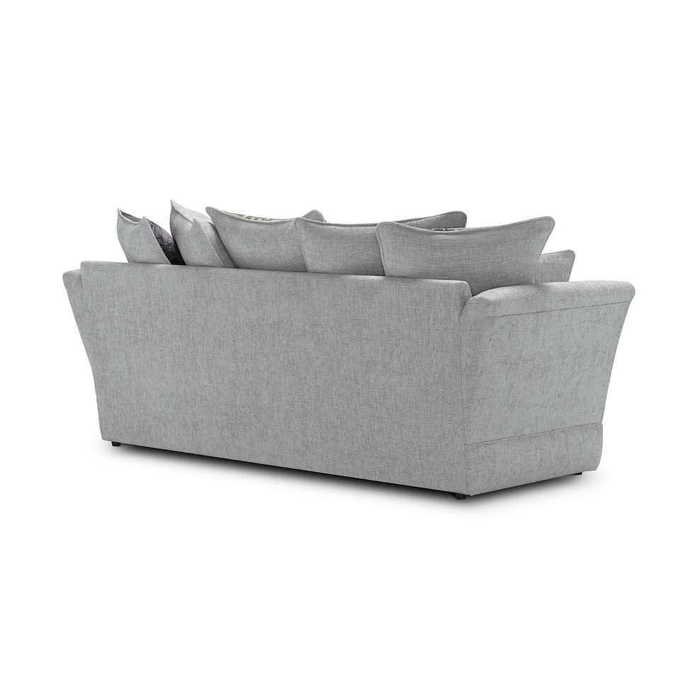Carrington 3 Seater Pillow Back Sofa in Ava Collection Silver Fabric 3