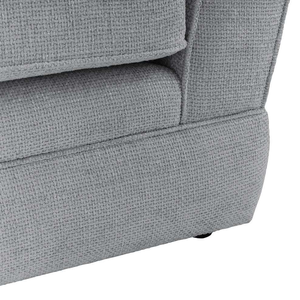 Carrington 3 Seater High Back Sofa in Ava Collection Silver Fabric 5