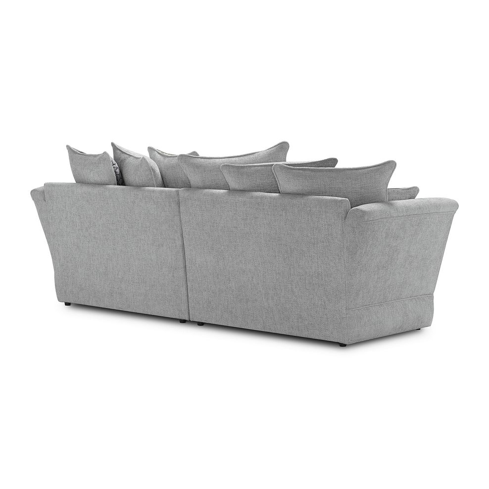 Carrington 4 Seater Pillow Back Sofa in Ava Collection Silver Fabric 3