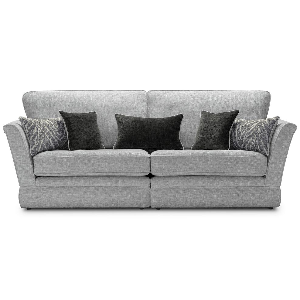 Carrington 4 Seater High Back Sofa in Ava Collection Silver Fabric 2