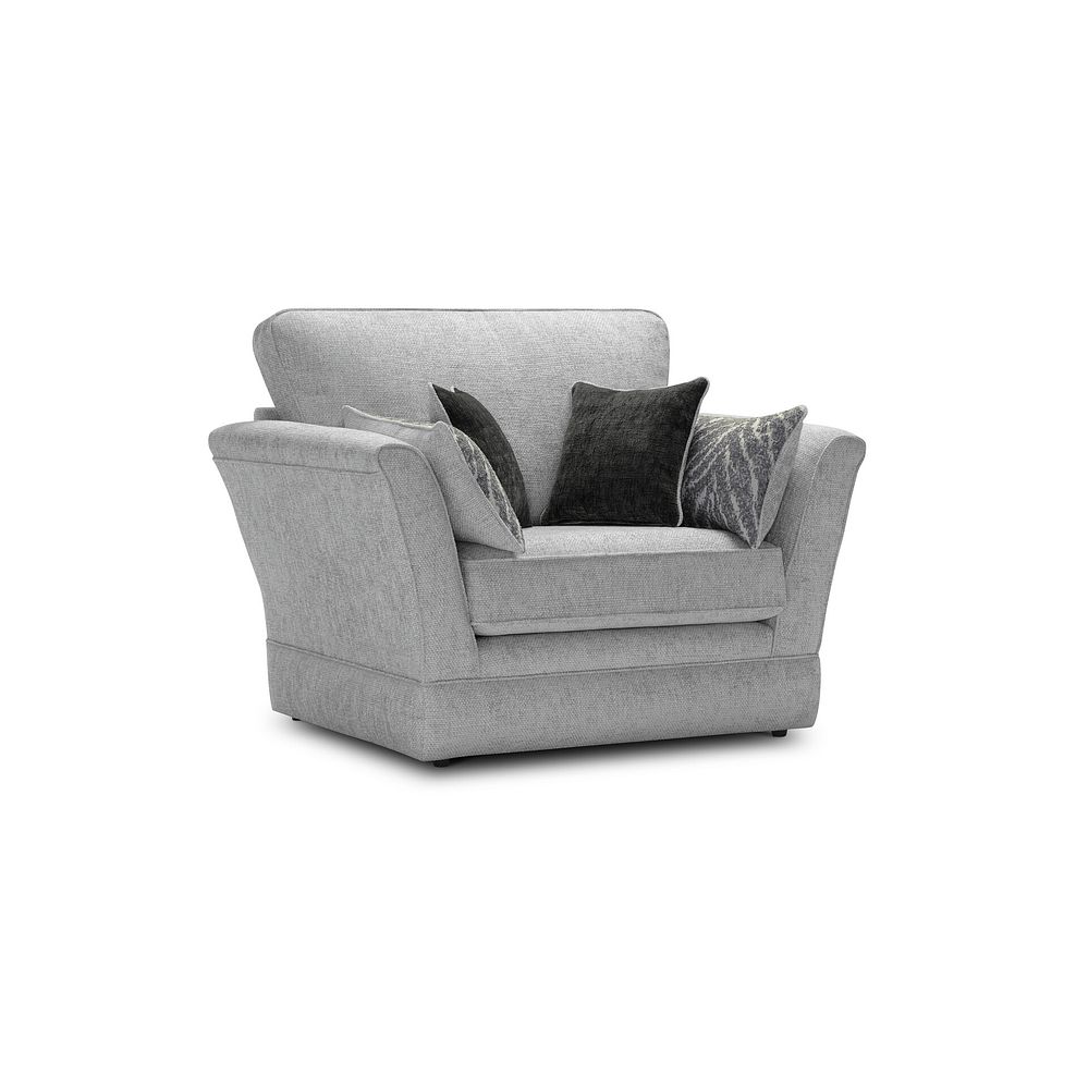 Carrington Loveseat in Ava Collection Silver Fabric 1