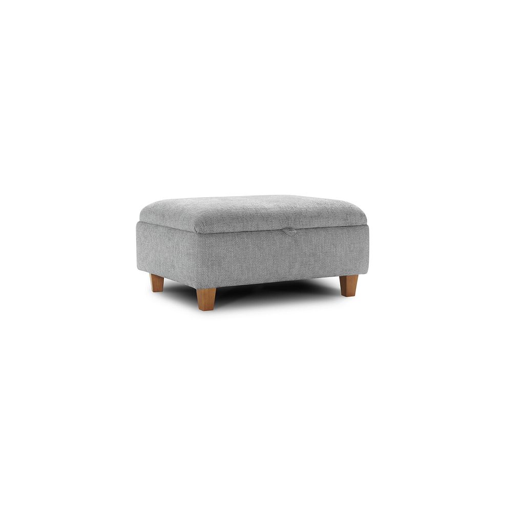Carrington Storage Footstool in Ava Collection Silver Fabric 1