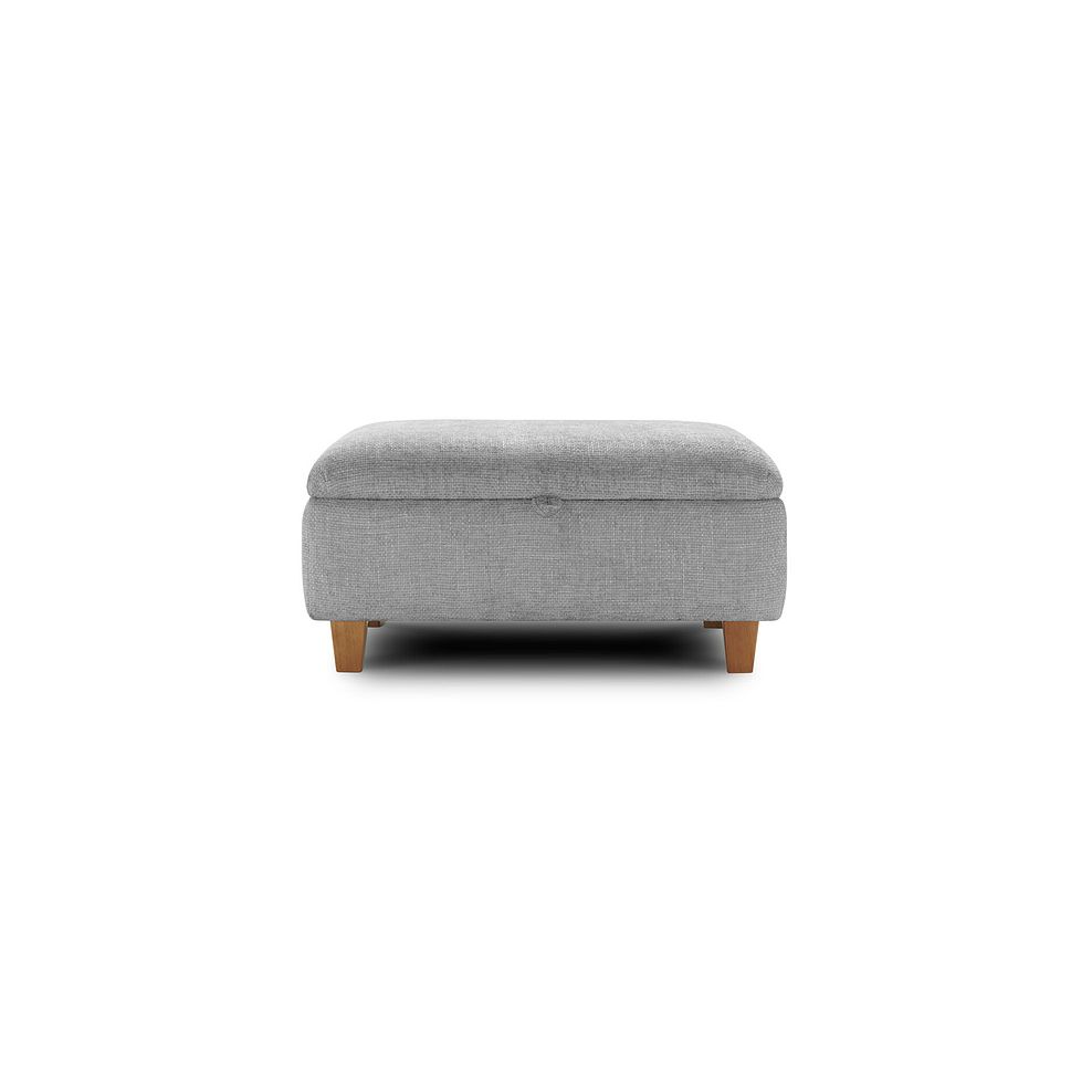 Carrington Storage Footstool in Ava Collection Silver Fabric 2