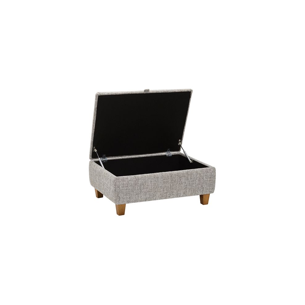 Carrington Storage Footstool in Breathless Fabric - Silver 2