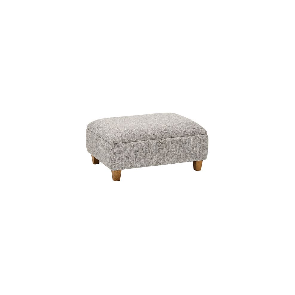 Carrington Storage Footstool in Breathless Fabric - Silver Thumbnail 1