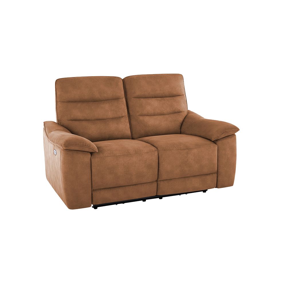 Carter 2 Seater Electric Recliner Sofa in Ranch Brown Fabric