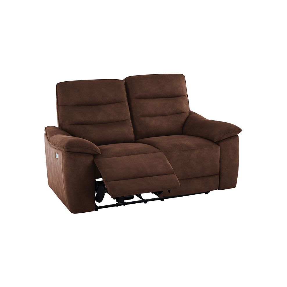 Carter 2 Seater Electric Recliner Sofa in Ranch Dark Brown Fabric 3