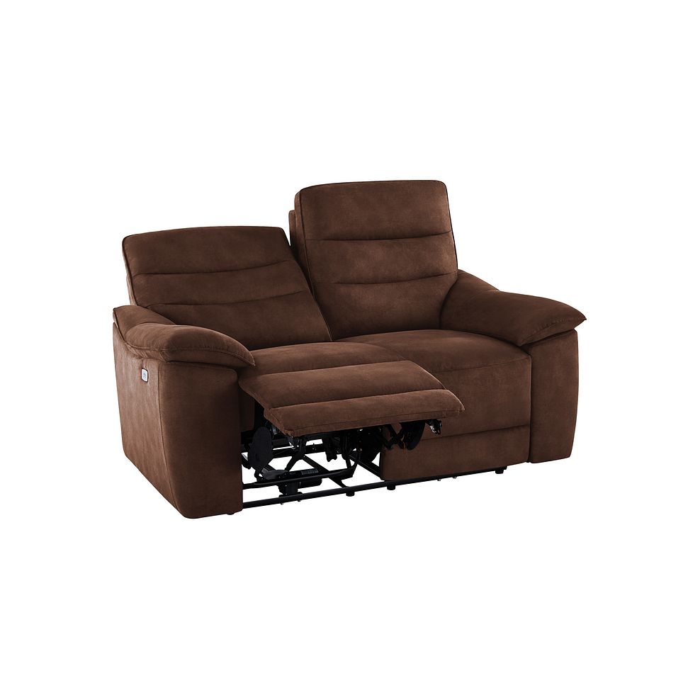 Carter 2 Seater Electric Recliner Sofa in Ranch Dark Brown Fabric Thumbnail 4
