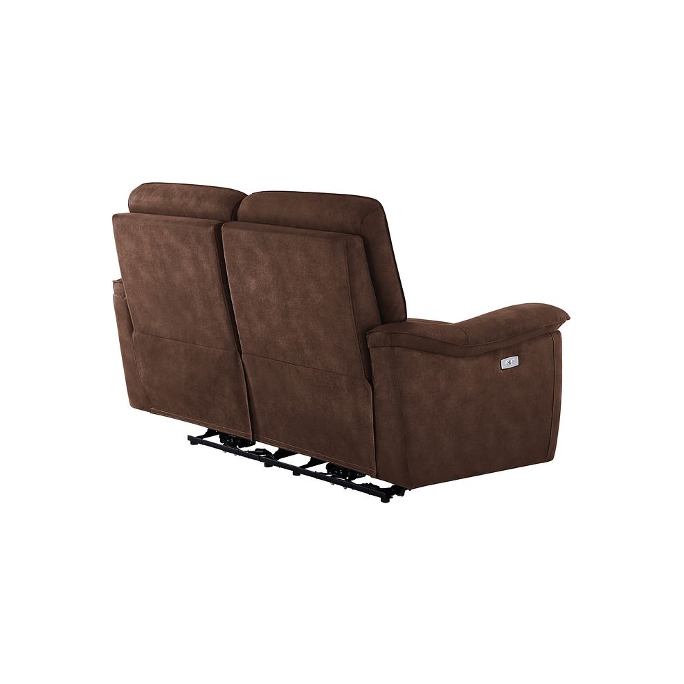 Carter 2 Seater Electric Recliner Sofa in Ranch Dark Brown Fabric 6