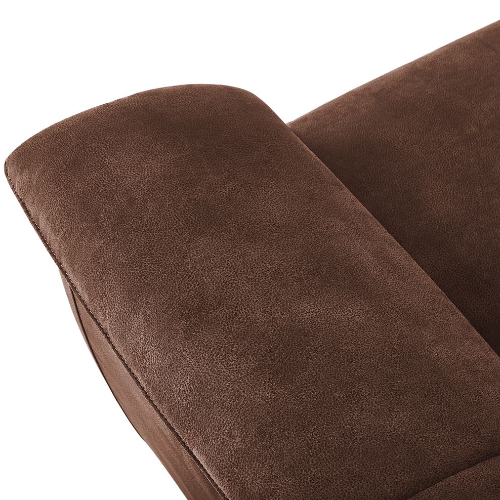 Carter 2 Seater Electric Recliner Sofa in Ranch Dark Brown Fabric 10