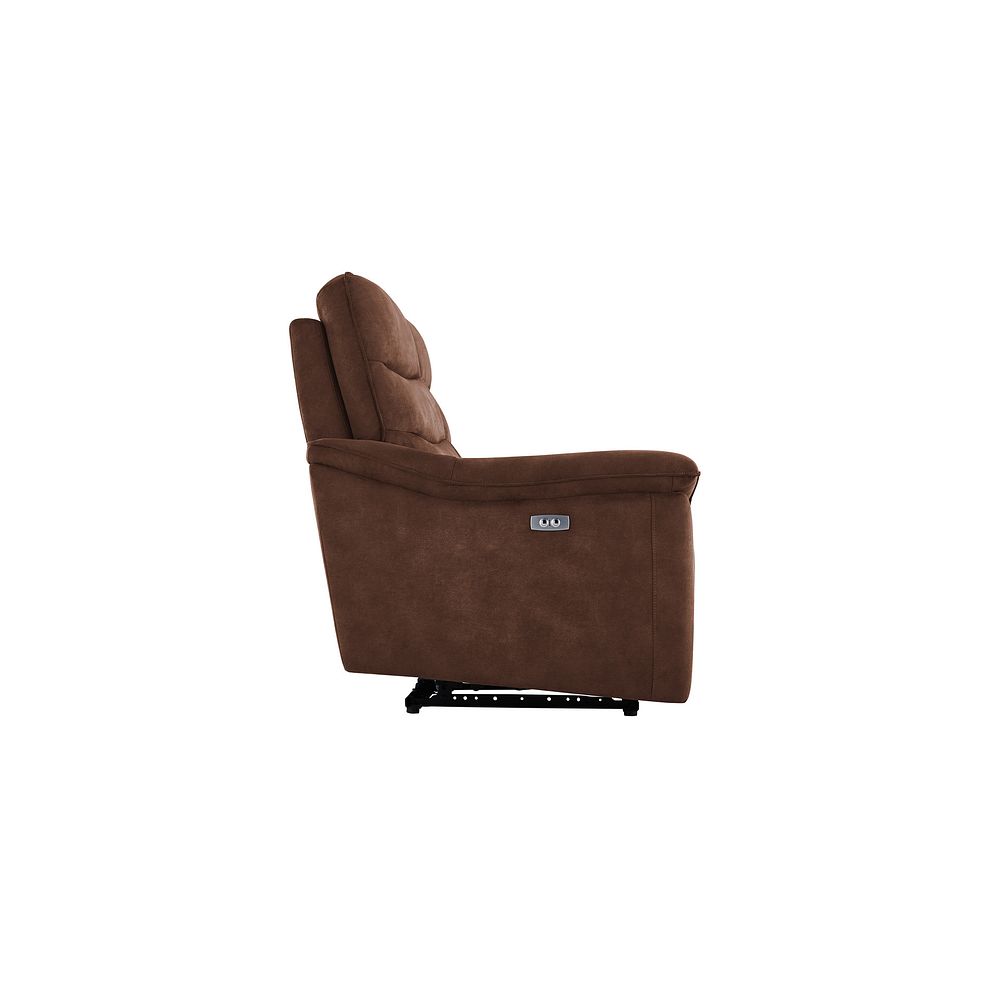 Carter 2 Seater Electric Recliner Sofa in Ranch Dark Brown Fabric 7