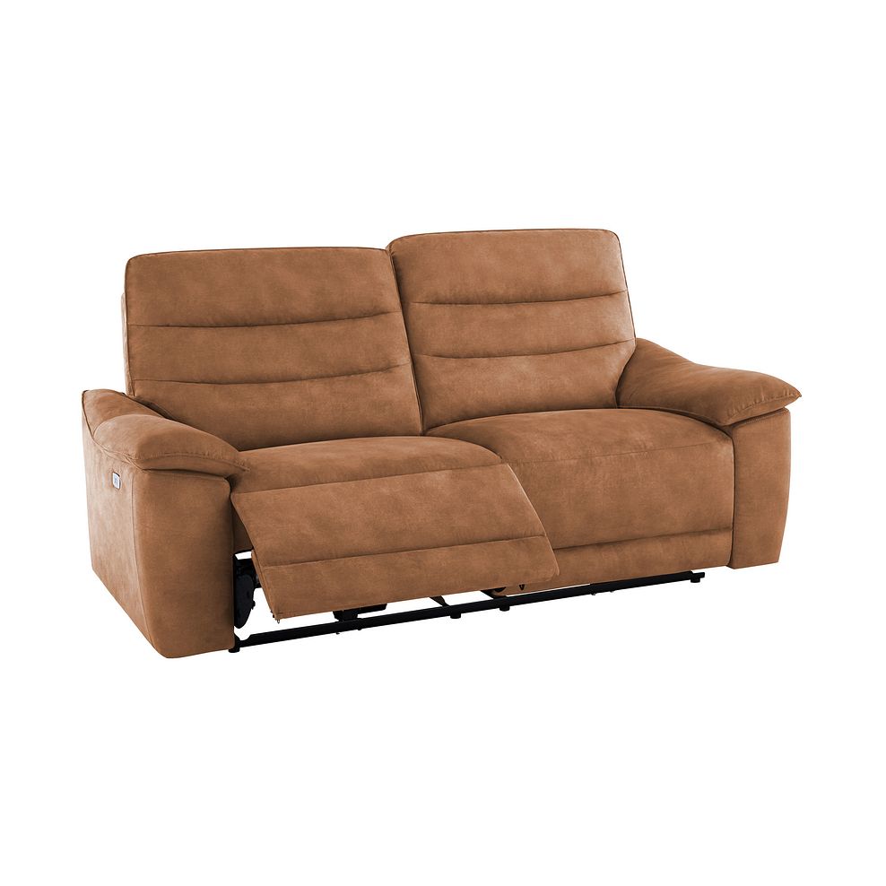 Carter 3 Seater Electric Recliner Sofa in Ranch Brown Fabric 3