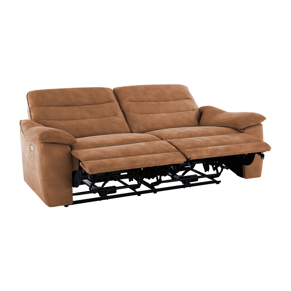 Carter 3 Seater Electric Recliner Sofa in Ranch Brown Fabric 5