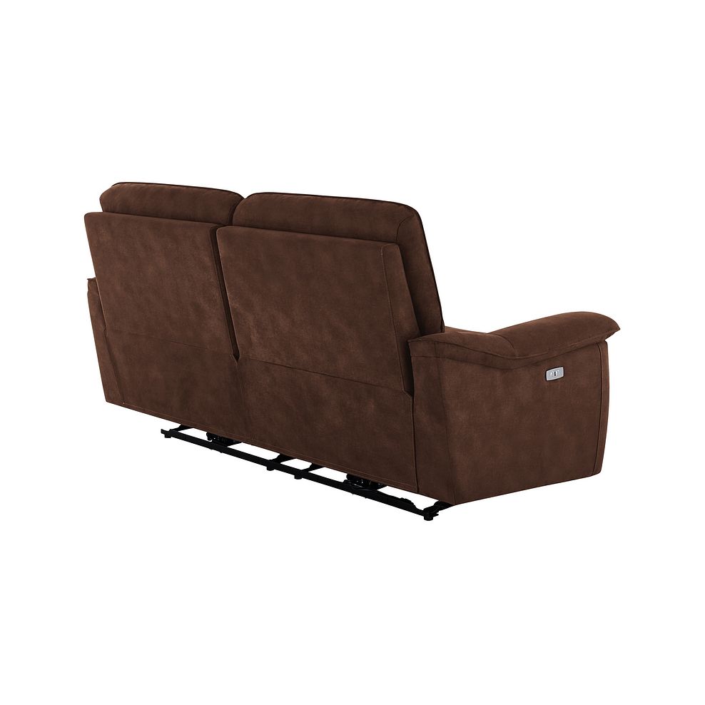 Carter 3 Seater Electric Recliner Sofa in Ranch Dark Brown Fabric 6