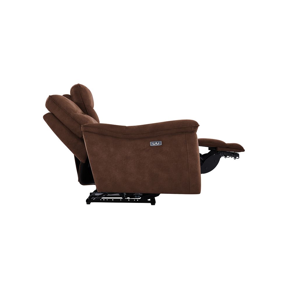 Carter 3 Seater Electric Recliner Sofa in Ranch Dark Brown Fabric 8