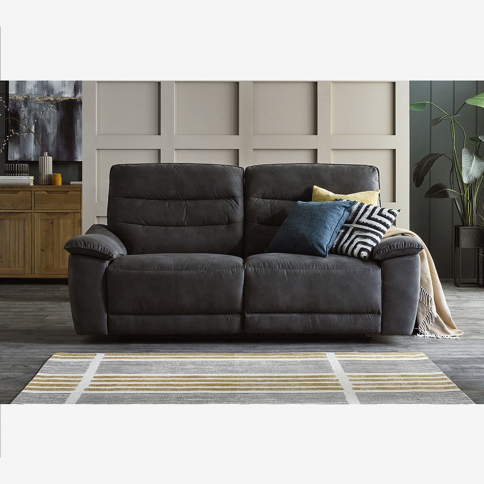 Carter 3 Seater Sofa in Miller Grey Fabric 1