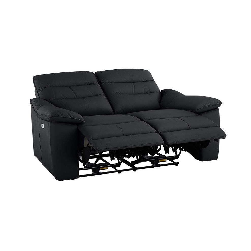 Carter 2 Seater Electric Recliner Sofa in Black Leather Thumbnail 5