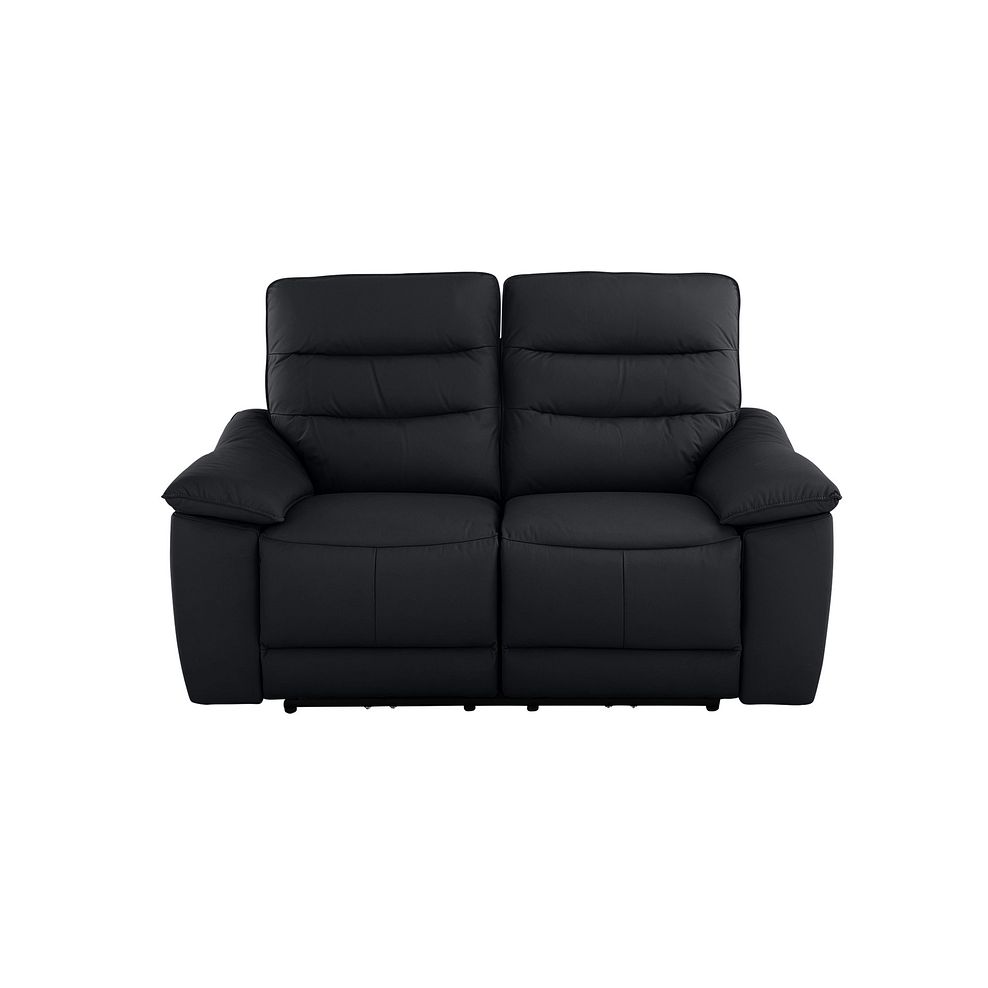 Carter 2 Seater Electric Recliner Sofa in Black Leather Thumbnail 2