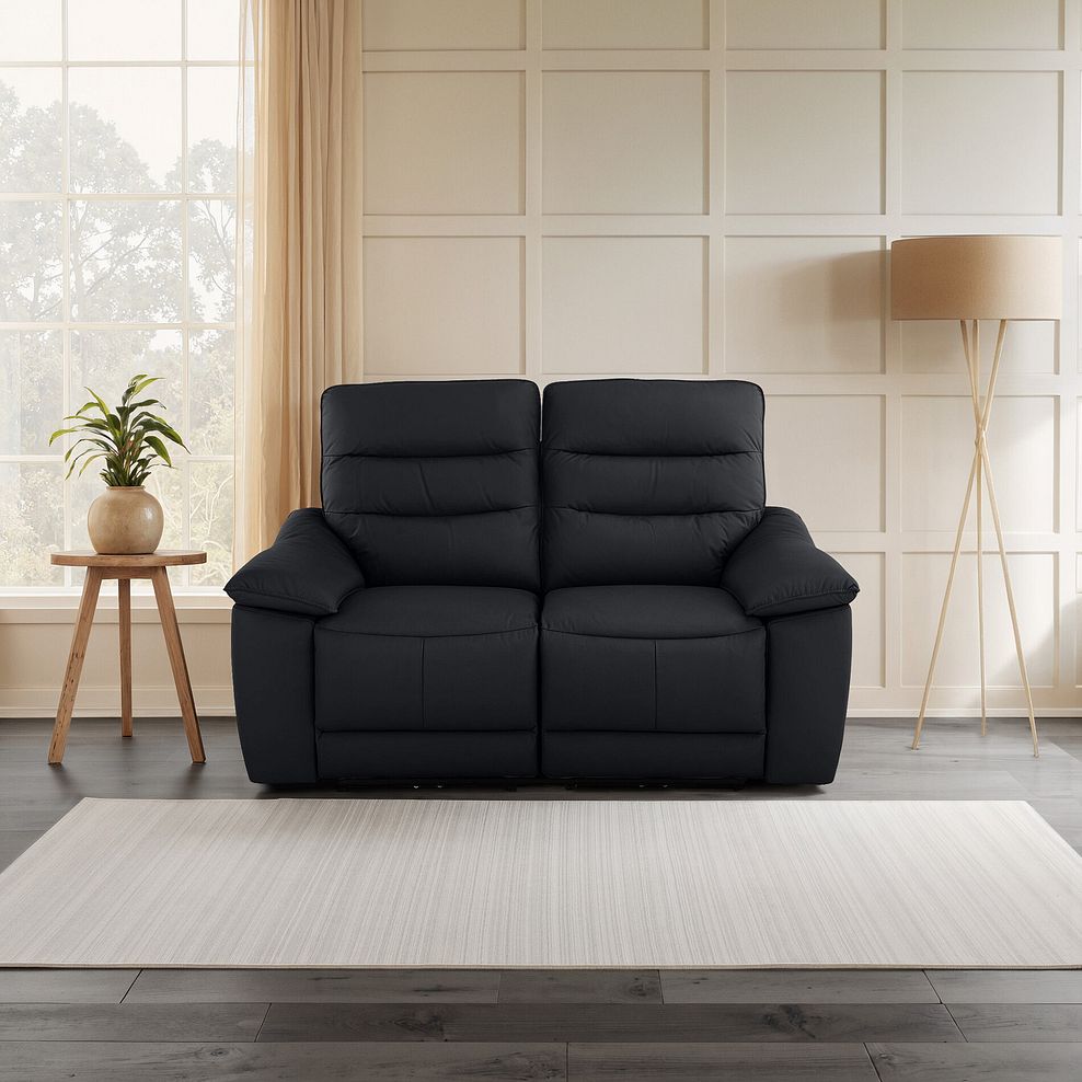 Carter 2 Seater Sofa in Black Leather 1