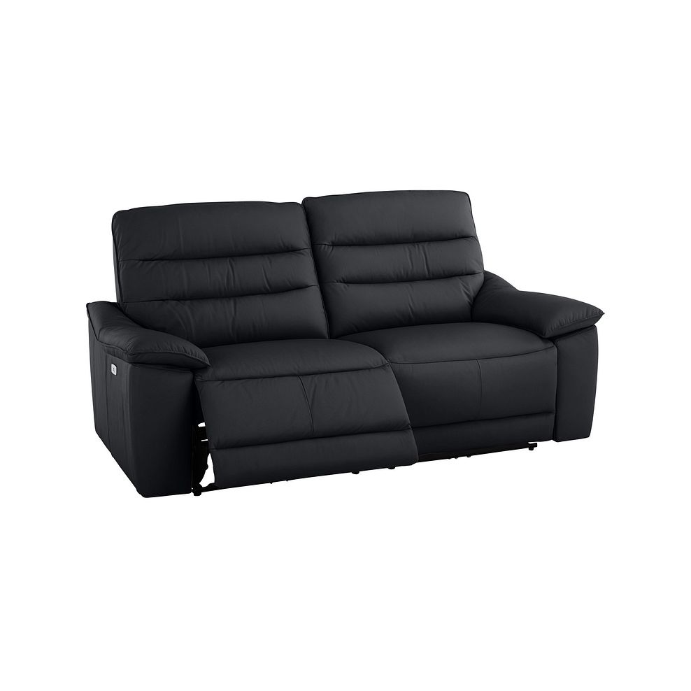 Carter 3 Seater Electric Recliner Sofa in Black Leather Thumbnail 3