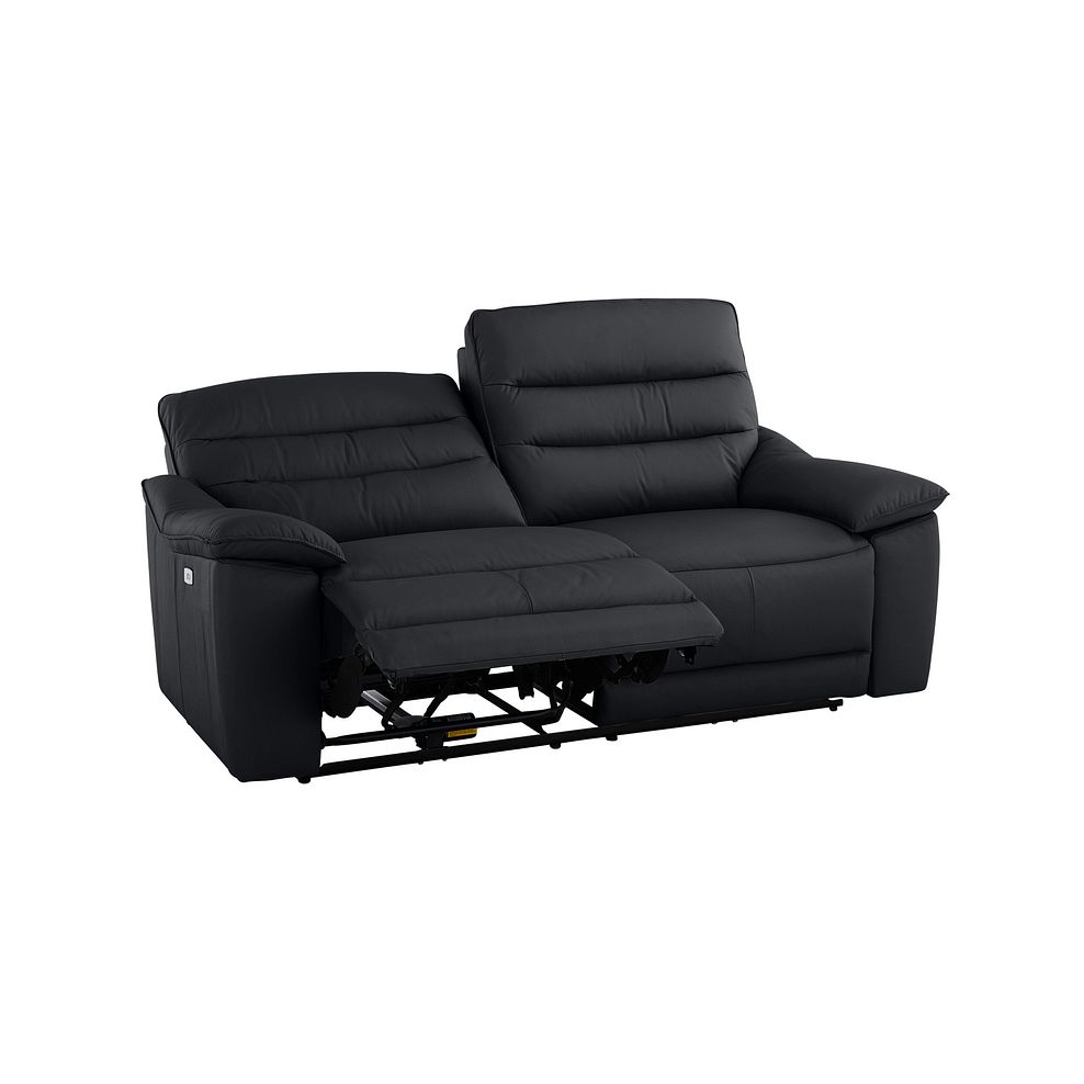 Carter 3 Seater Electric Recliner Sofa in Black Leather 4