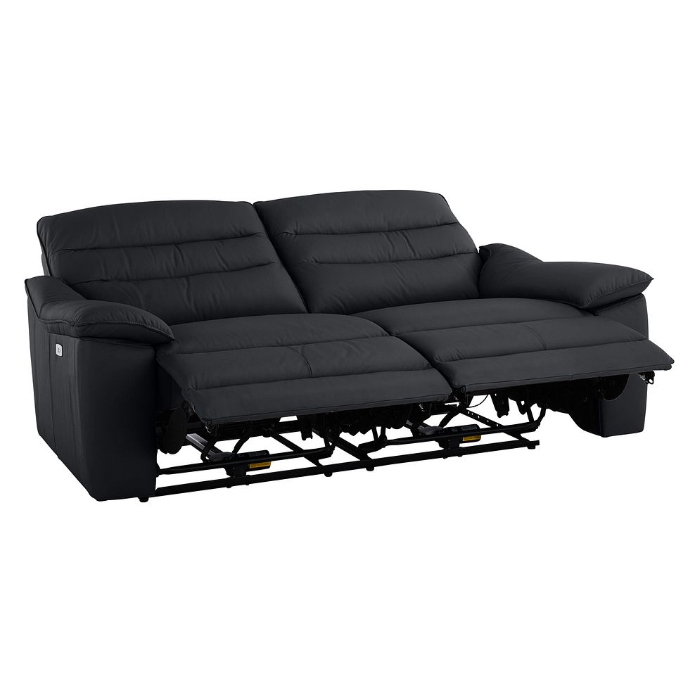 Carter 3 Seater Electric Recliner Sofa in Black Leather Thumbnail 5