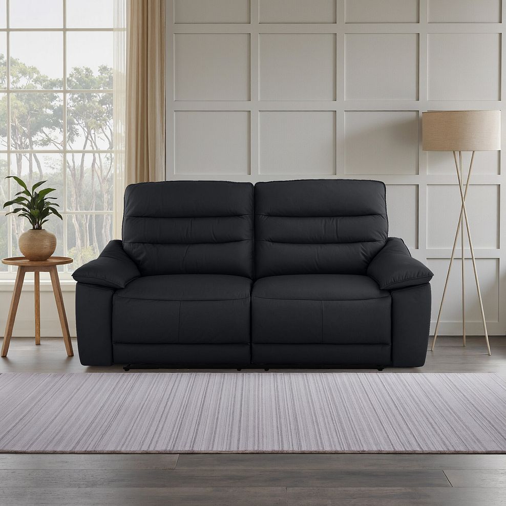 Carter 3 Seater Electric Recliner Sofa in Black Leather 1
