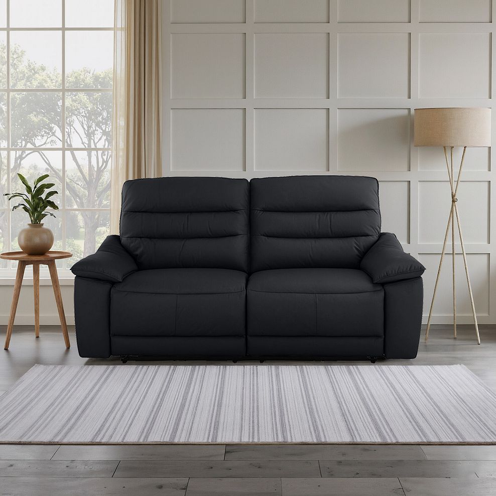 Carter 3 Seater Sofa in Black Leather 1