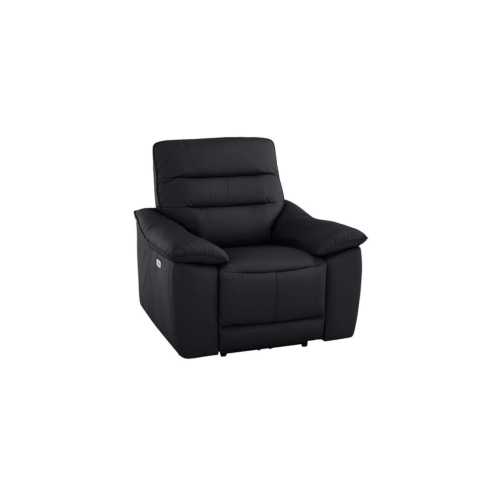 Carter Electric Recliner Armchair in Black Leather Thumbnail 1