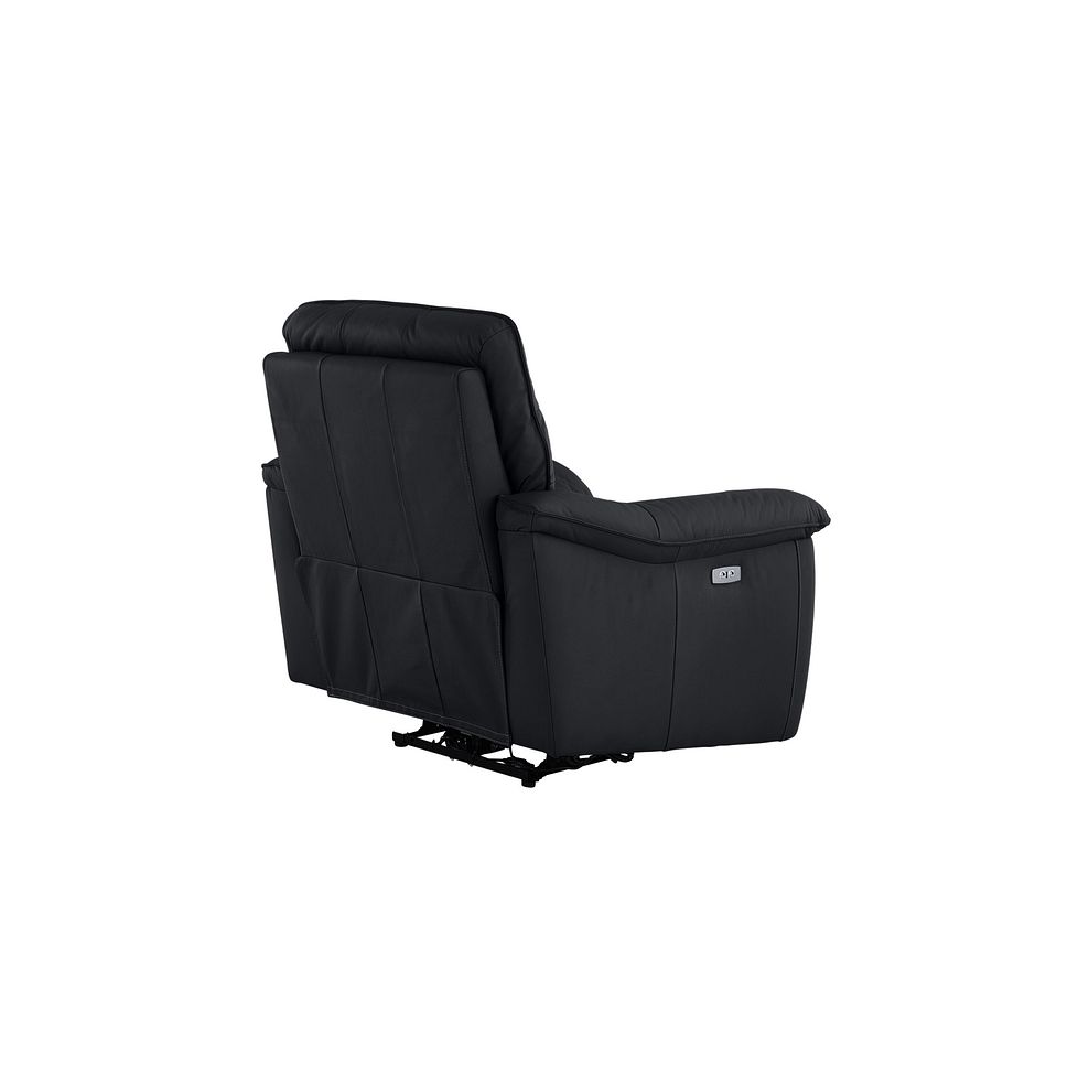 Carter Electric Recliner Armchair in Black Leather Thumbnail 5