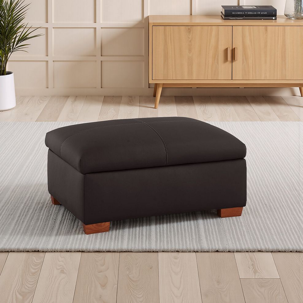 Carter Storage Footstool in Brown Leather 9