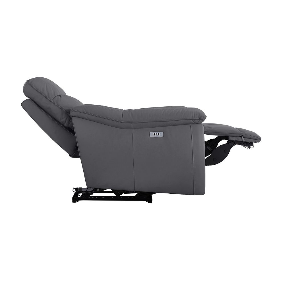 Carter 2 Seater Electric Recliner Sofa in Dark Grey Leather 8