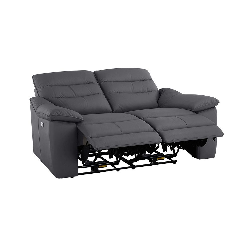 Carter 2 Seater Electric Recliner Sofa in Dark Grey Leather Thumbnail 5