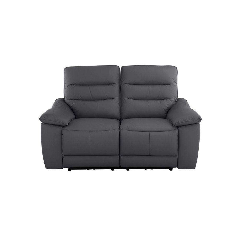 Carter 2 Seater Electric Recliner Sofa in Dark Grey Leather Thumbnail 2