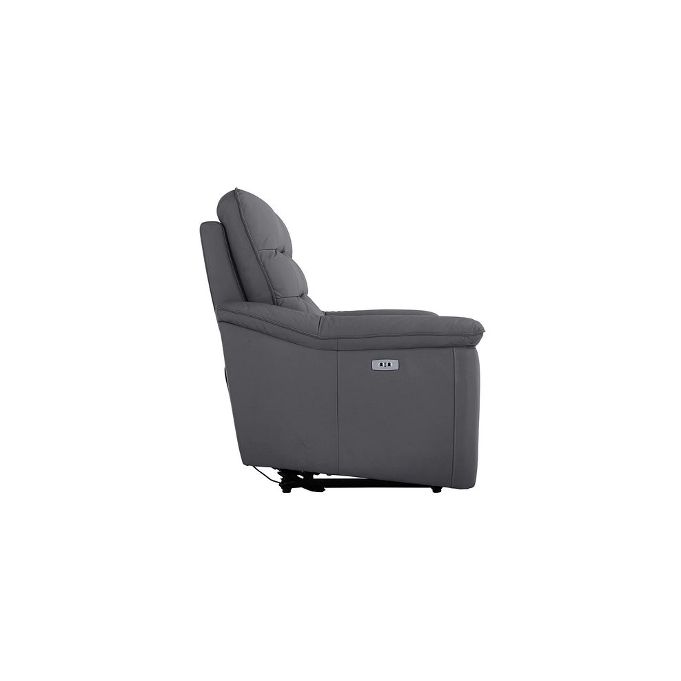 Carter 3 Seater Electric Recliner Sofa in Dark Grey Leather 7